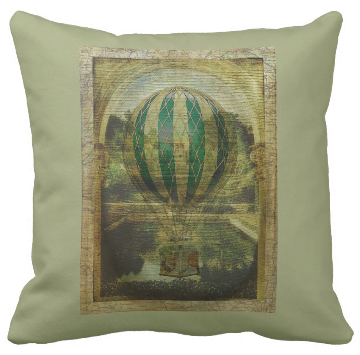Hot Air Balloon Voyage Cushion © First Night Design